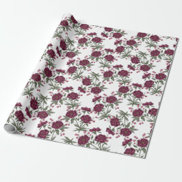 Vinröda Rosbröllop Presentpapper