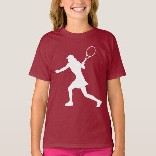 Vinröda tennis t-shirts för tjejer