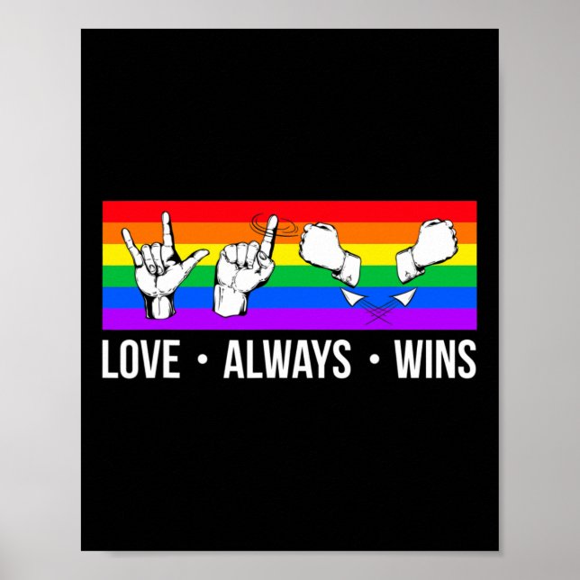 Vins alltid Asl Döv Awareness Gay pride Lgbt Poster (Framsidan)