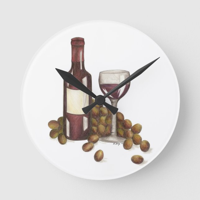 VINS FÖR GASVINSMETODER AV Flaska, Red Vin Pub Rund Klocka (Framsida)