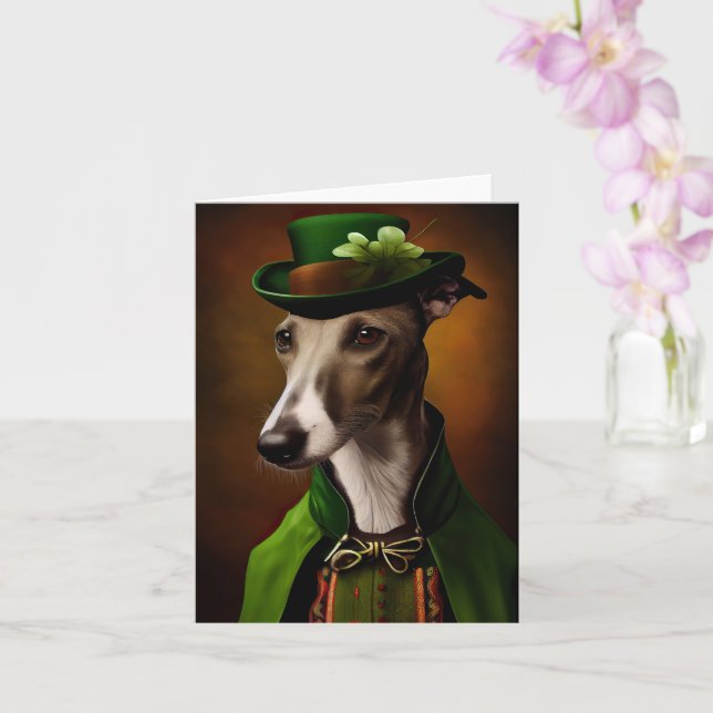 Vinshund i St. Patricks dag-kostym Kort (Orkide)