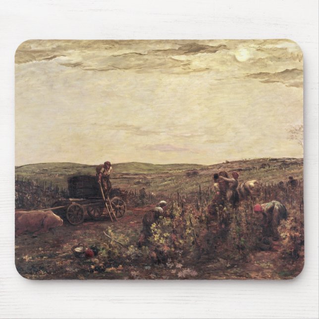 Vinskörden i Burgundy, 1863 Musmatta (Framsidan)