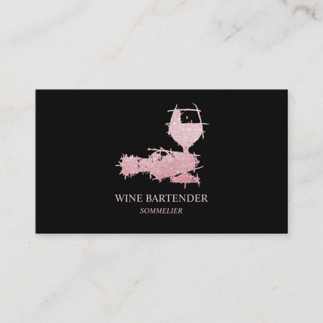 Vinsommelier Rosa Guld Visitkort (Framsida)