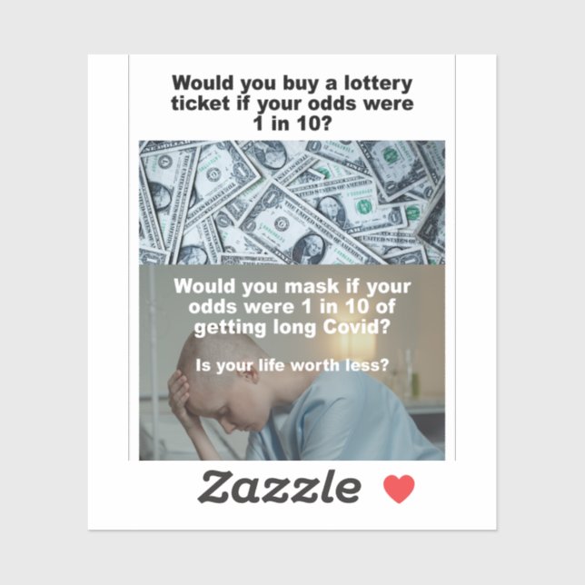 Vinst i förhållande till lång Covid vinyl; dekal (Ark)