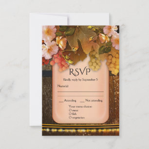 Vinstemat menyval Bröllop RSVP-kort Inbjudningar