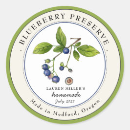 Vinsten blå blåbärsgelé burk etikett för konserver
