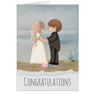 Vinsterna för att dela brudar på stranden hälsningskort