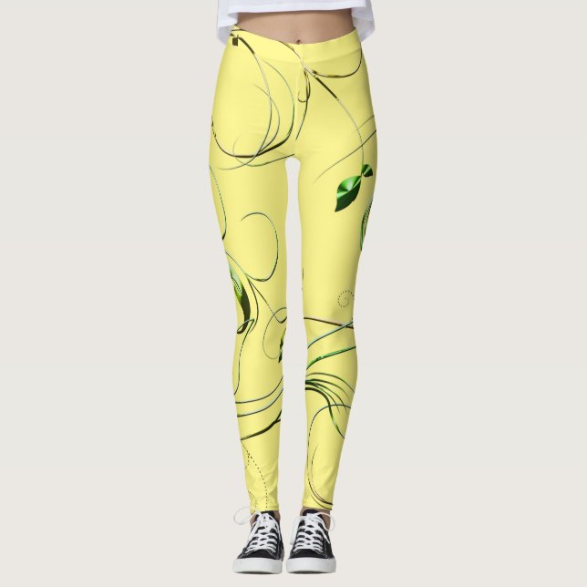 Vinsterna för Grönt av gult Leggings (Framsida)
