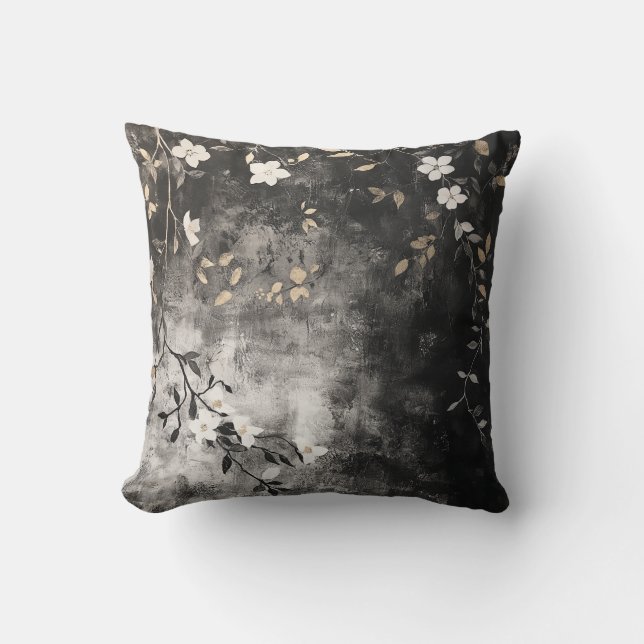 Vinsterna från guld Löv på träkol Kudde (Framsida)