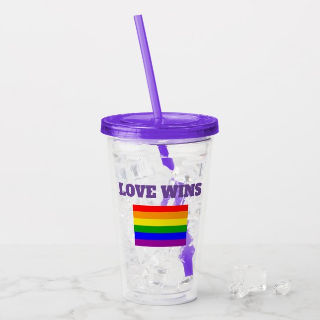 Vinsterna i gay pride Kärlek Take Away Mugg (Framsida Ice)