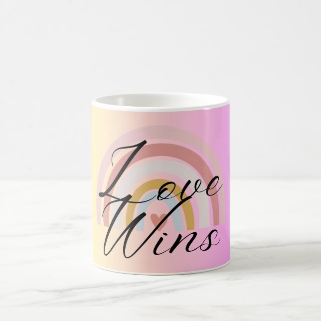Vinsterna i mugg Rosa med minimalistiska Kärlekar (Center)