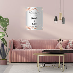 Vinsterna över marmor från bröllop vid ro vid guld poster