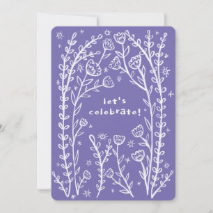 Vinstockar av vimatisk Blommigt Cute Birthday Part Inbjudningar