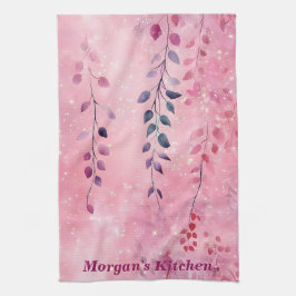 Vinstockar för Elegant med Rosa - bakgrund Kökshandduk
