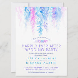 Vinstocksblå rosa efter bröllopsfest inbjudningar