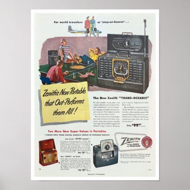 VINT 'RECYCLED ART' UTTRYCKT MAGAZINE RADIO AD 195 POSTER (Framsidan)