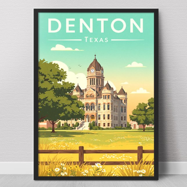Vintae Denton Texas Poster (Skapare uppladdad)