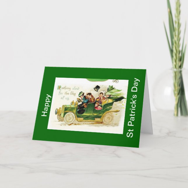 Vintaeg car, Lycklig St patricks day Card Kort (Framsida)