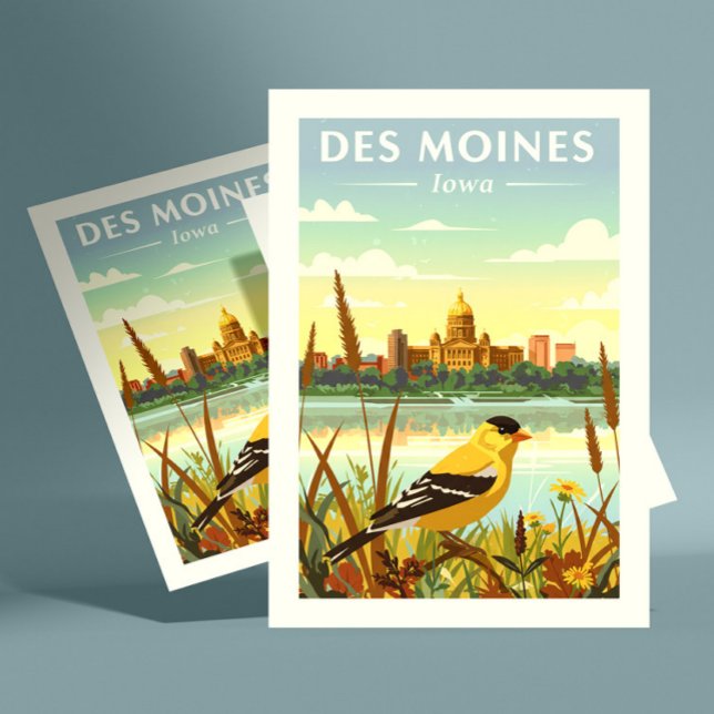 Vintaeg Des Moines Iowa Vykort (Skapare uppladdad)