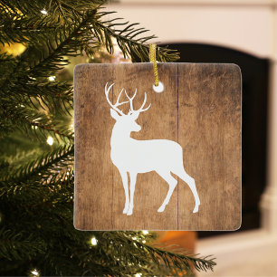 Vintaga Beauty Wood & Hjort Julgransprydnad Keramik