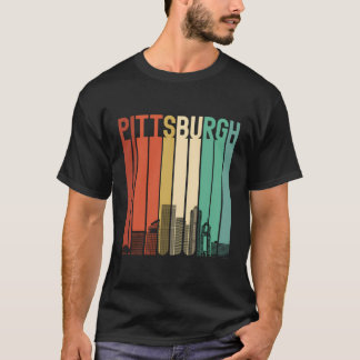 Vintagar i Pittsburgh Retro City Architecture T Shirt