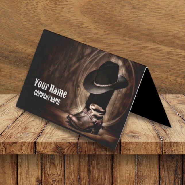 vintagarna cowboystövlar westerna land visitkort (rustic vintage cowboy boots western country business card)