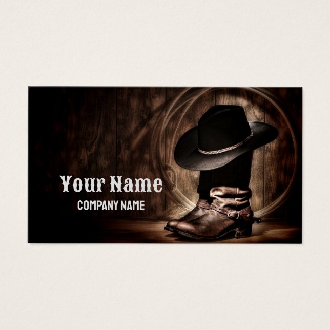 vintagarna cowboystövlar westerna land visitkort (Framsidan)