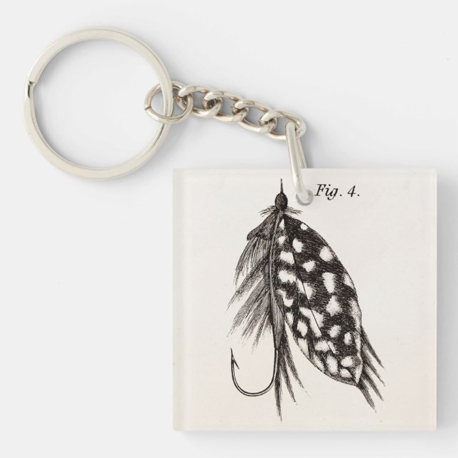 Vintage1800s som metar flygfiske, lockar (Framsidan)