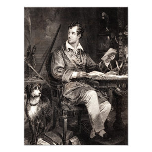 Vintage1800sLord Byron Porträtt Victorian Poet Fototryck