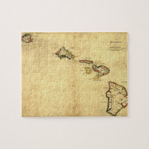 Vintage1837 Hawaii karta - hawaianska öar Pussel