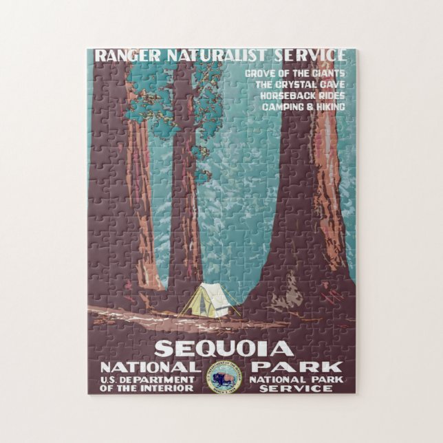 Vintage1938 Sequoias nationalpark Poster Pussel (Vertikal)