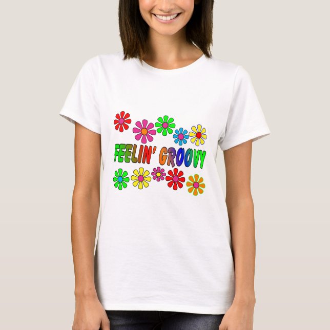 Vintage70-tal "Feelin Groovy" gåvor Tee (Framsida)
