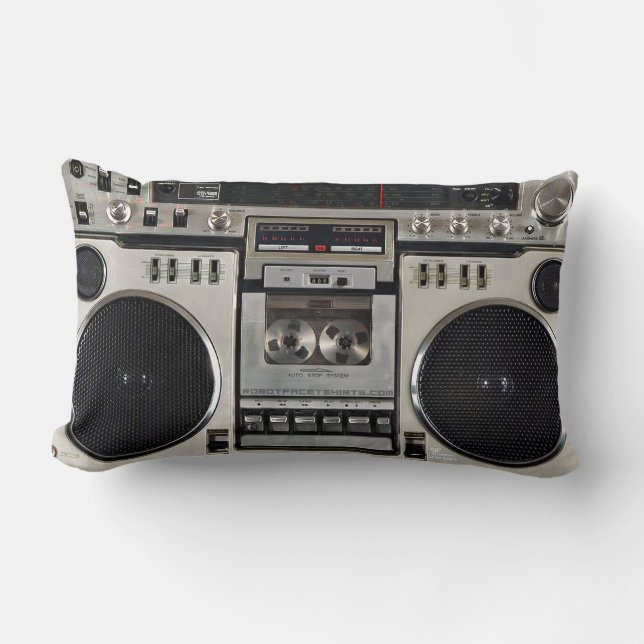 Vintage80-tal Boombox Ghettoblaster Lumbarkudde (Framsida)