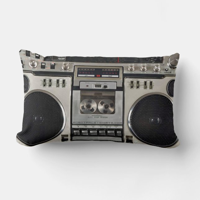 Vintage80-tal Boombox Ghettoblaster Lumbarkudde (Framsida)