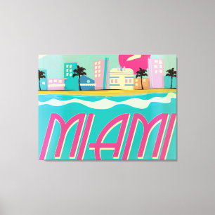 Vintage80-talMiami affisch Canvastryck
