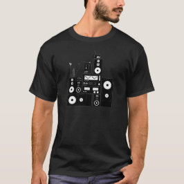Vintage80-talstereo utrustar "automatiskn omvända" tee shirt