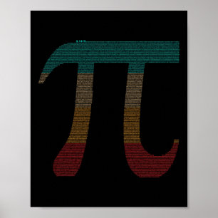 Vintage 10000 siffror Pi-tecken - matematik - Poster