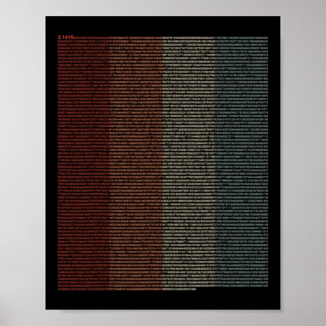 Vintage 10000 siffror Pi-tecken - matematik - Poster (Framsidan)