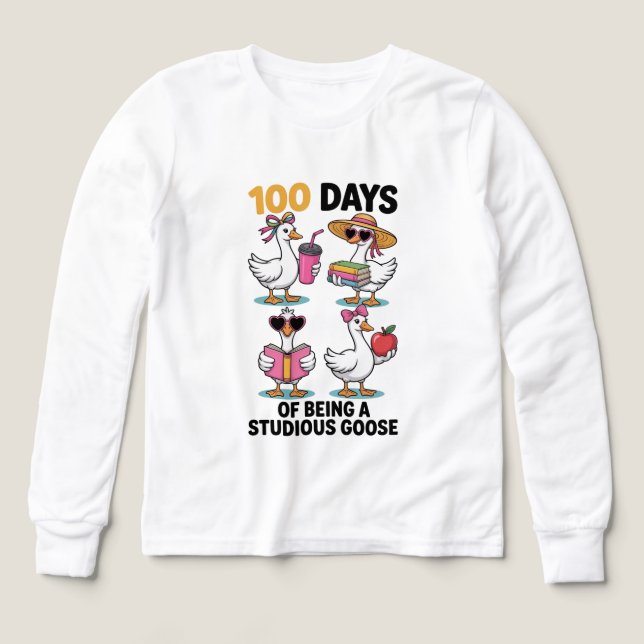 Vintage 100 skoldagar dum gås t shirt (Design framsida)