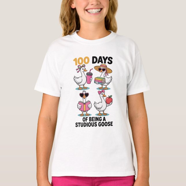 Vintage 100 skoldagar dumma gås t shirt (Framsida)