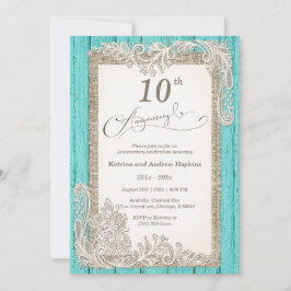Vintage 10 års jubileum inbjudningar