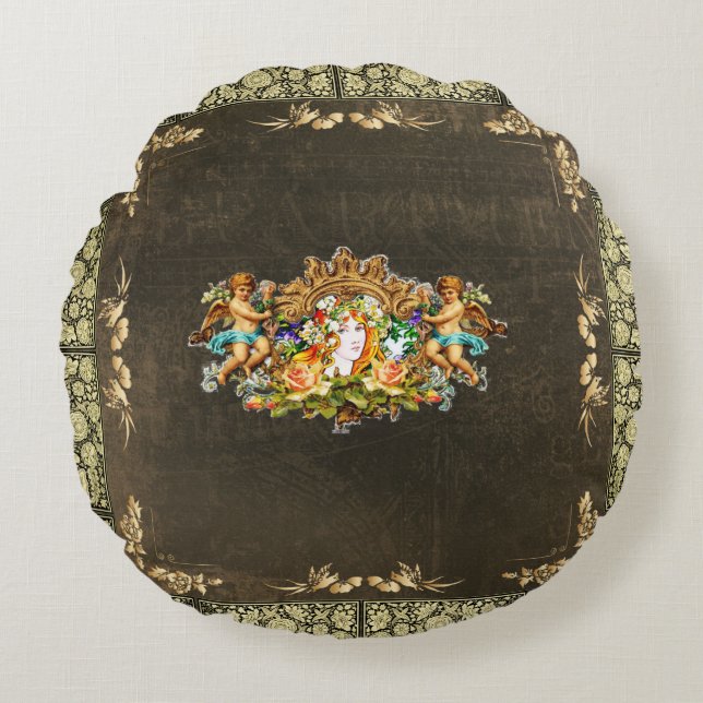 Vintage 114 rund kudde (Framsidan)