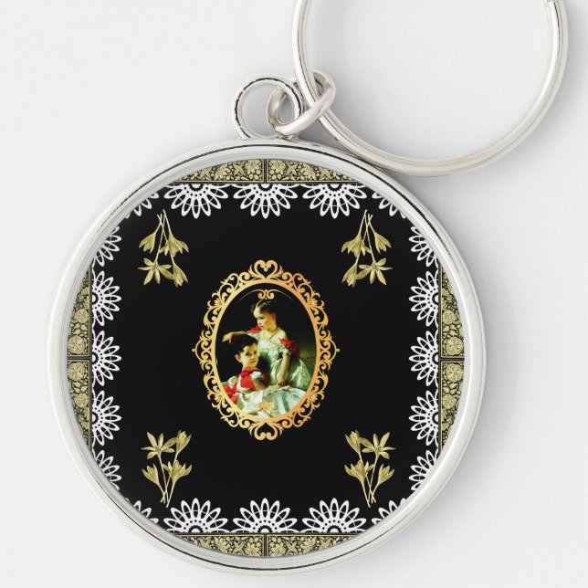 Vintage 115 rund silverfärgad nyckelring (Framsidan)