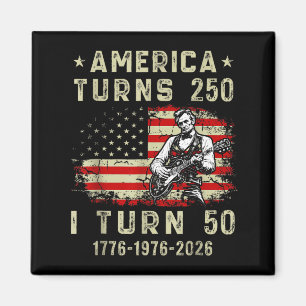 Vintage 16:e presidenten Abe Lincoln spelar gitarr Magnet