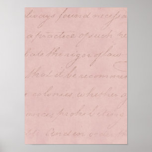 Vintage 1700s Colonial Rosa ros Text Parchment Poster