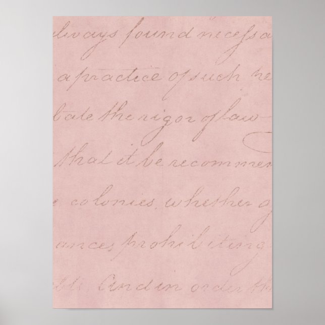 Vintage 1700s Colonial Rosa ros Text Parchment Poster (Framsidan)