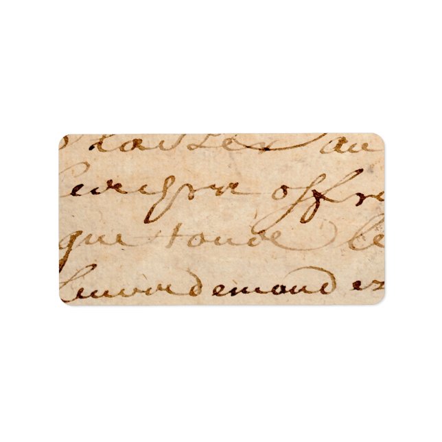 Vintage 1700s Fransk Brev Antique Tan Papper Adressetikett (Framsidan)