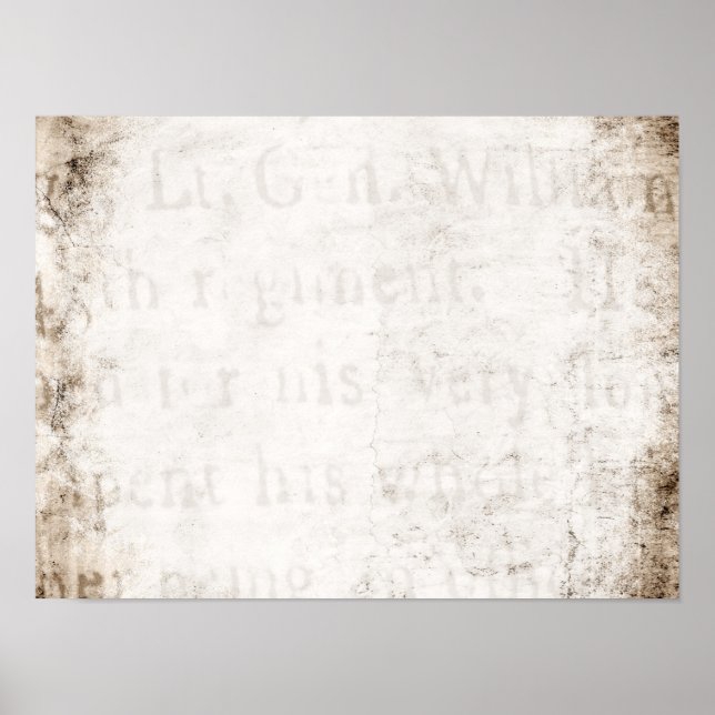 Vintage 1700s, Pappert tomt för brunt textstycke Poster (Framsidan)