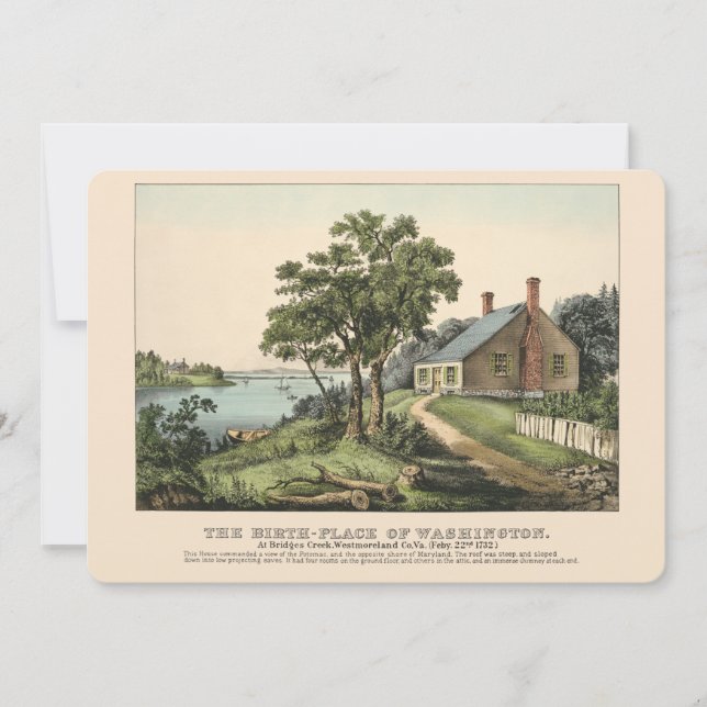 Vintage 1732 George Washingtons födelseort (Framsida)