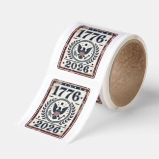 Vintage 1776 2026 Patriotic Eagle Fyrkantigt Klistermärke